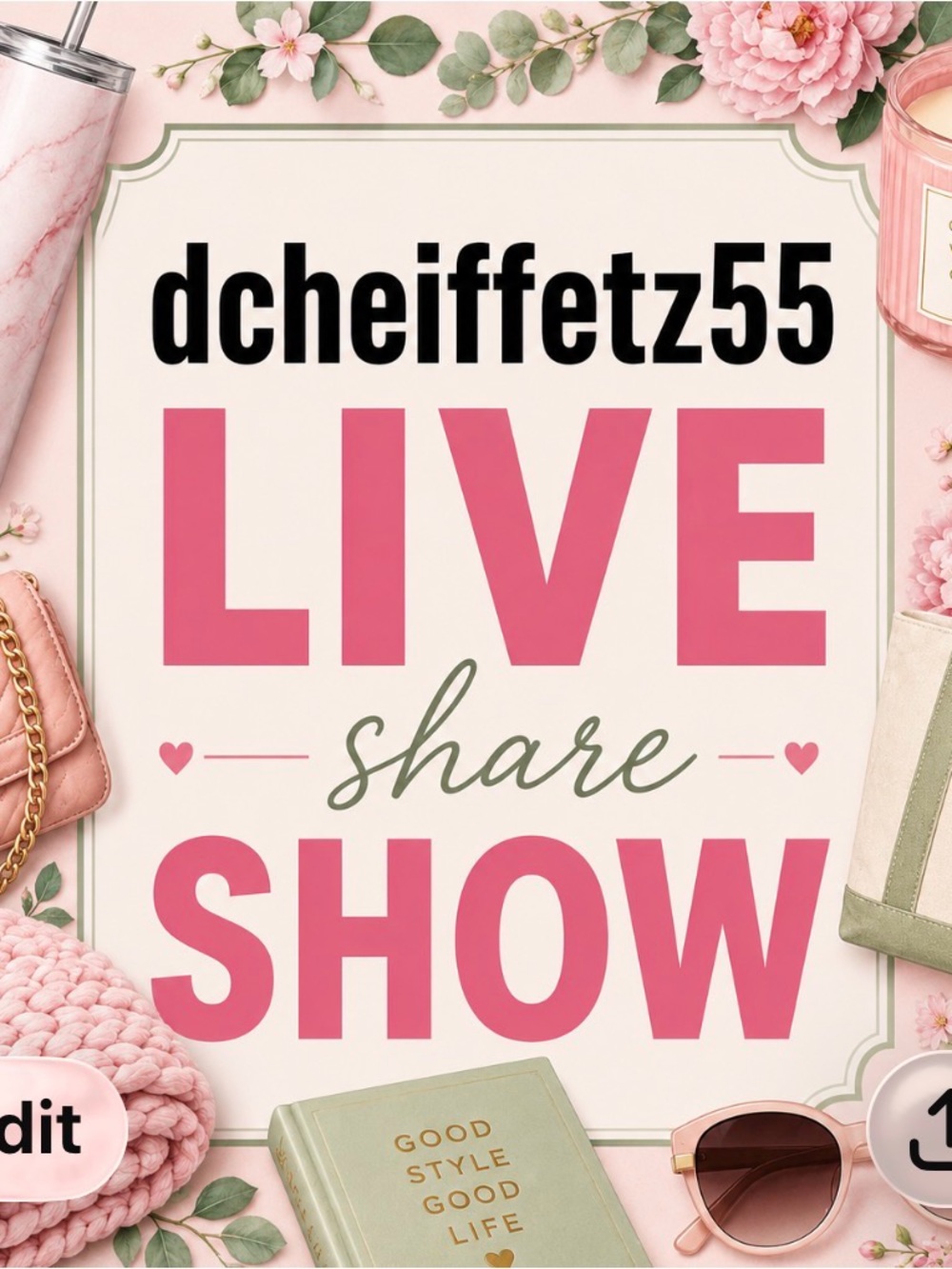 LIVE NO THEME SHARE SHOW on Tuesday, June 9 at 3:00 PM CST! 🌻💐🌺🌷🌹🌻💐🌺🌷🌹🌻💐🌻🌹🌷